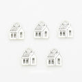 Small Storefront House Metal Charm in Antique Silver view 1
