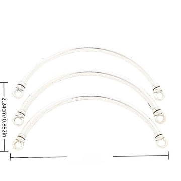 Curved Tube Connector Vintage Metal Charm Pendant for Jewelry Making