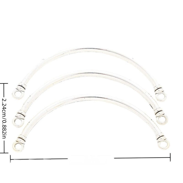 Curved Tube Connector Vintage Metal Charm Pendant for Jewelry Making