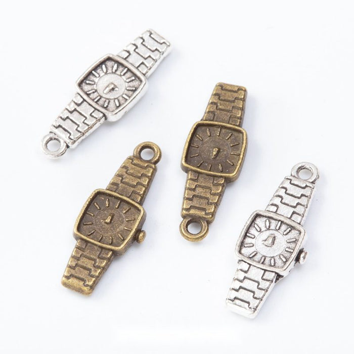 Wristwatch Charm in 2 Finishes Metal Component for Jewelry Making