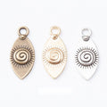 Spiral Eye Teardrop Charm Metal Jewelry Making Pieces view 1