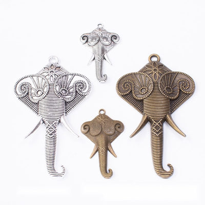 Ornate Elephant Head Charm front product view