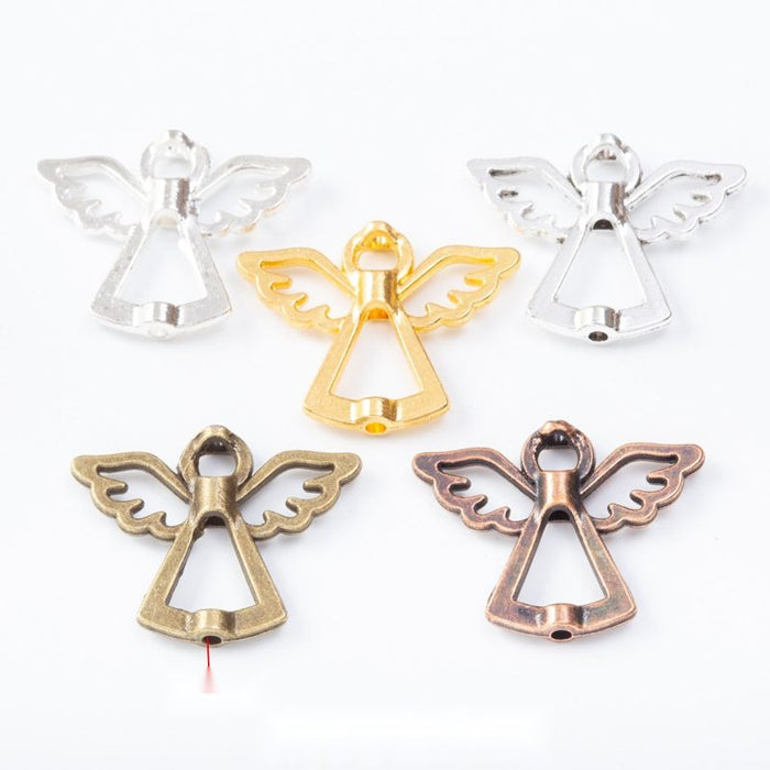 5-Finish Open Angel Bead Metal Jewelry Components for Crafts