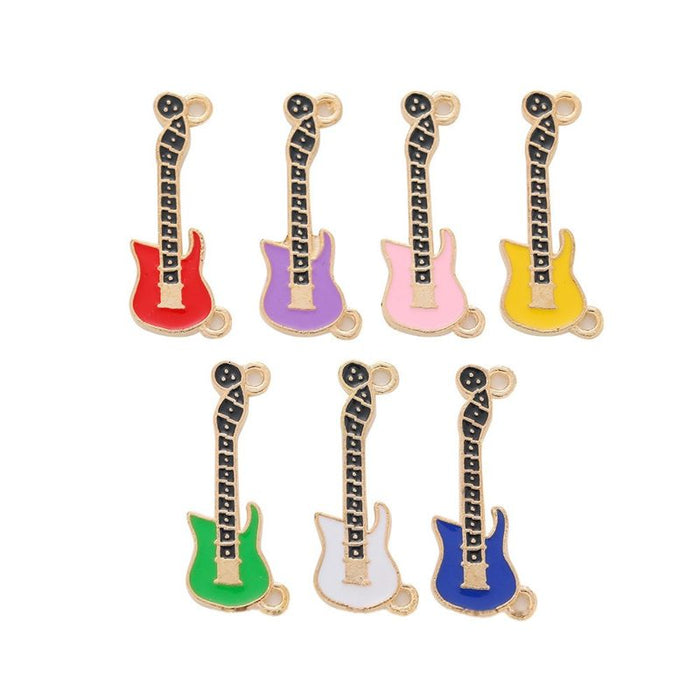 Enamel Electric Guitar Alloy Charm in 7 Pictured Options