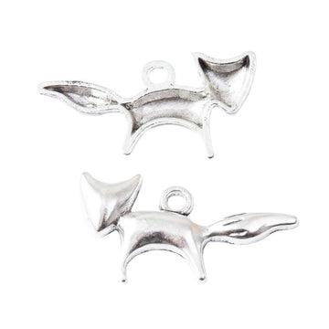 Leaping Fox Metal Charm Pendant For Jewelry Making And Craft Projects