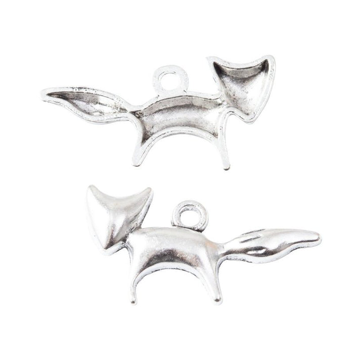 Leaping Fox Metal Charm Pendant For Jewelry Making And Craft Projects