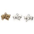 Walking Panda Charm in Antique Bronze and Silver Tone Metal view 1