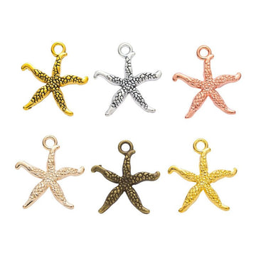 Textured Starfish Charm Metal Jewelry Making Pieces