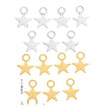 Five Point Star Charm in Gold and Antique Silver for Jewelry view 1