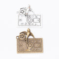 Vintage Clock Gear Charm in 2 Finishes for DIY Jewelry Making view 1