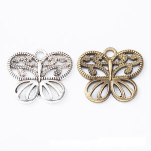 Openwork Butterfly Metal Charms in Two Antique Finishes