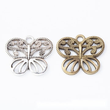 Openwork Butterfly Metal Charms in Two Antique Finishes