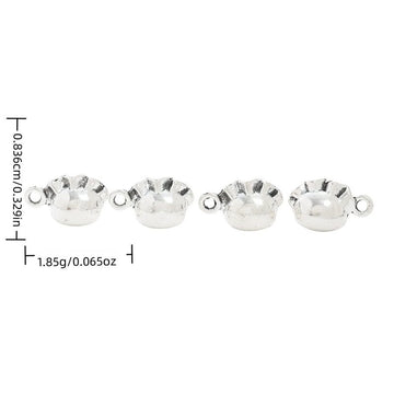 Dumpling Charm with a pleated dumpling shape with side loops in Antique Silver