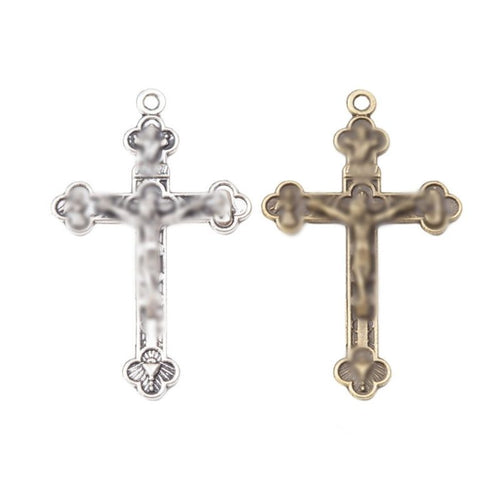 Ornate Cross shown in the available metal finishes