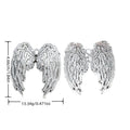 Large Angel Wings Alloy Charm in Antique Silver Finish view 1