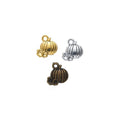 Ribbed Pumpkin and Vine Charm in Three Metallic Finishes view 1