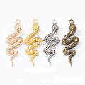 4-Finish Textured Snake Pair Metal Jewelry Components for Crafts view 1