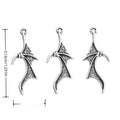 Long Bat Wing Metal Charms in Antique Silver Finish view 1