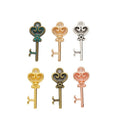 Ornate Key-Shaped Metal Charm Pendants in 6 Finishes view 1