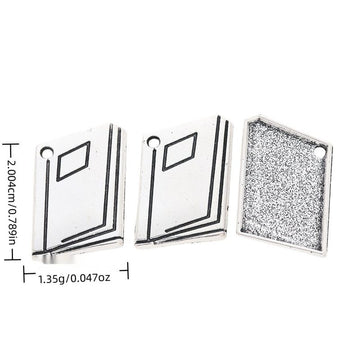 Open Book Metal Charm Pendant in 1 Finish for DIY Jewelry