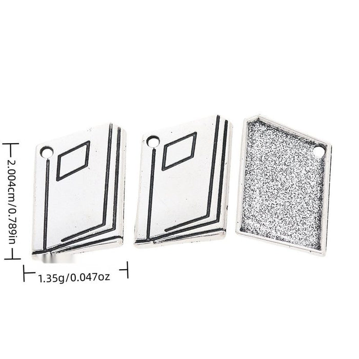 Open Book Metal Charm Pendant in 1 Finish for DIY Jewelry