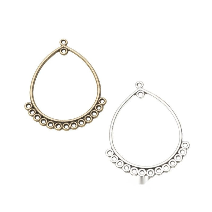Teardrop Multi Loop Chandelier Connectors In Two Finishes