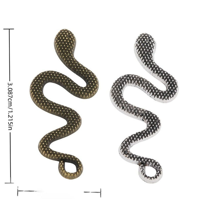 Wavy Snake Vintage Metal Charm Pendant for Jewelry Making