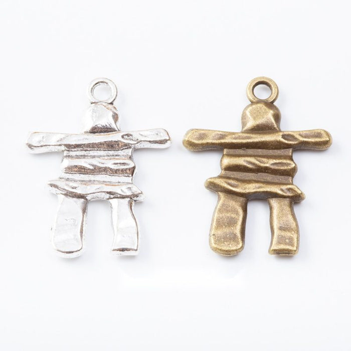 Stacked Stone Figure Charm Metal Jewelry Making Pieces