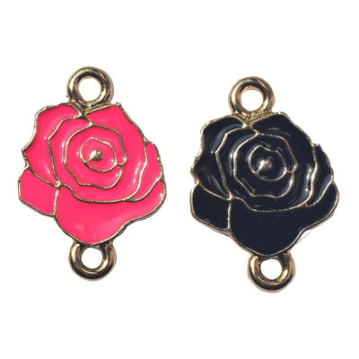 Front view of enamel rose connector showing finish variation 1