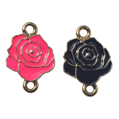 Front view of enamel rose connector showing finish variation 1