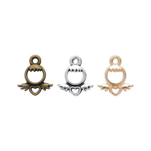 Heart Halo Angel Charm Metal Pendant for Jewelry Making