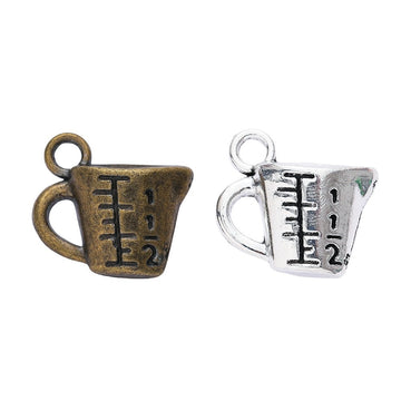 Graduated Measuring Cup Pendant Charm in Two Finishes