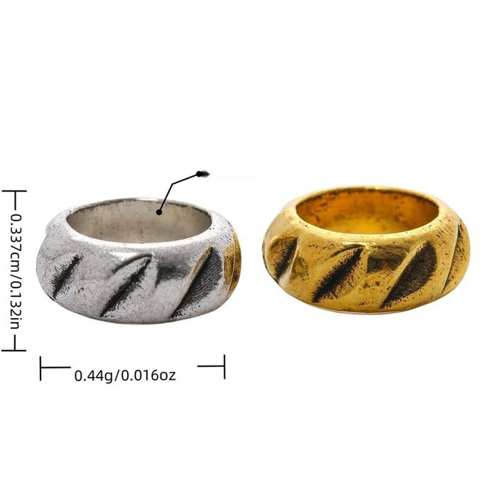 Wide Hole Swirl Tube Beads in Antique Gold and Silver Finishes