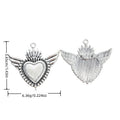 Winged Sacred Heart Charm in 1 Metal Finish for Jewelry Making view 1