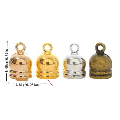 Front view of rounded tassel end cap showing finish variation 1