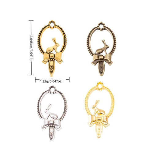 Finish overview of rabbit hand mirror metal charm