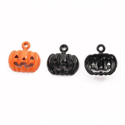 Enamel Pumpkin metal component, front grouping showing the available finishes.