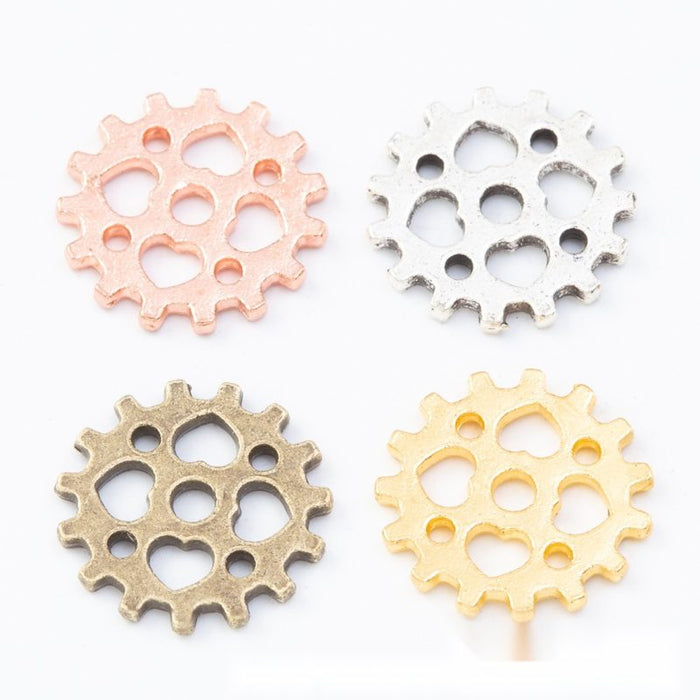 Openwork Gear Metal Jewelry Component 4 Finish Options Craft Supply
