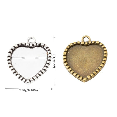Group view of heart-shaped recessed tray with a striped raised border
