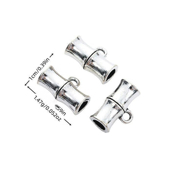 Bamboo Shape Three Way Bail Bead in Textured Metal for Jewelry Making