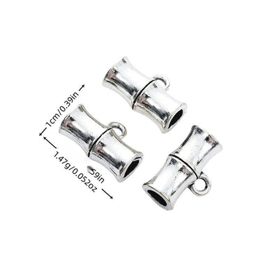 Product image showing the bamboo shape three way bail bead and its visible metal details