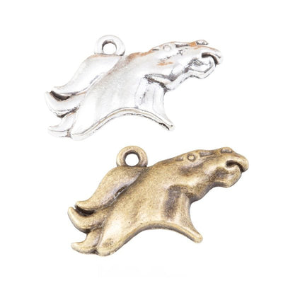 Running Horse Charm finish comparison on a white background