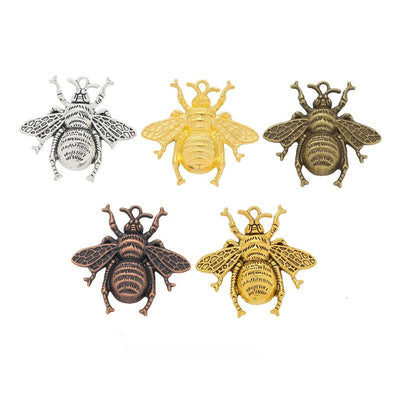 Group view of detailed bee styles on a white background
