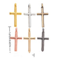 Slim Cross-Shaped Metal Charm Pendants in 6 Finishes view 1
