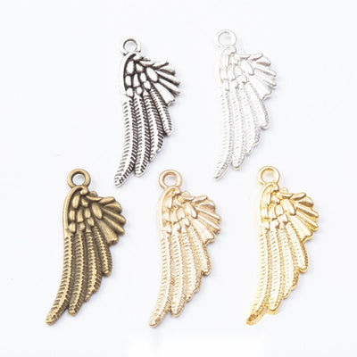 Group view of angel wing styles on a white background