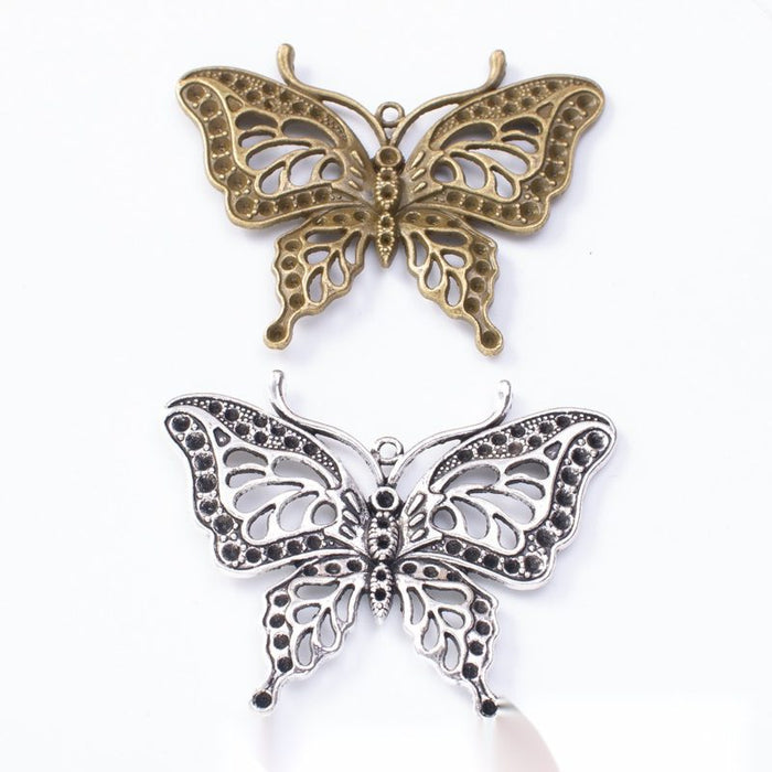 Large Openwork Butterfly Connector in Two Antique Finishes