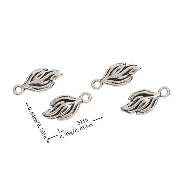 Small Curled Leaf Metal Charm Pendant Jewelry Making Component