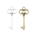 Floral Bow Skeleton Key Charms In Two Finishes For Jewelry Making view 1