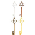 Ornate Skeleton Key Metal Charm in Four Pictured Finishes view 1