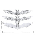 Antique Silver Wide Bat Skeleton Metal Pendant Charm view 1